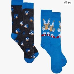 Sonic The Hedgehog Mens 2 Pair Novelty Crew Socks Collector’s Edition